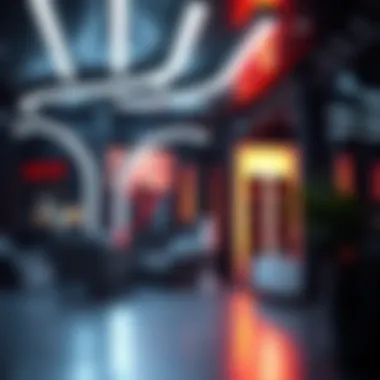 A futuristic setting with LED light sticks highlighting emerging trends in modern lighting technology.