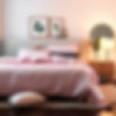 Light pink full sheet set complemented by stylish bedroom decor