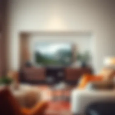 Low profile TV media console integrated into cozy home decor