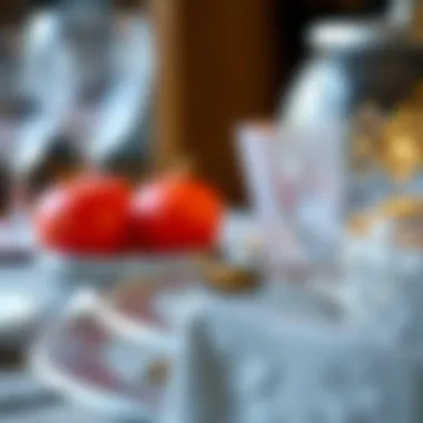 Detailed Design of Luminarc Dinnerware Close-up of Luminarc glass dinnerware showcasing intricate design