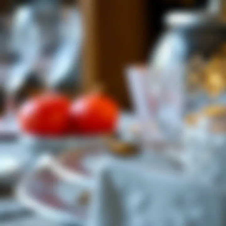 Detailed Design of Luminarc Dinnerware Close-up of Luminarc glass dinnerware showcasing intricate design