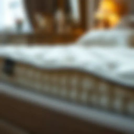 Close-up of luxurious mattress topper with protective cover