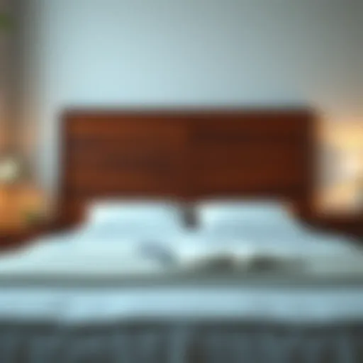 Elegant MCM Headboard with Rich Wood Grain Elegant MCM headboard showcasing wood grain