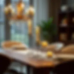 Elegant modern candle holder centerpiece on a dining table