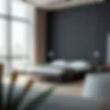 Sleek modern double bed frame with minimalist design