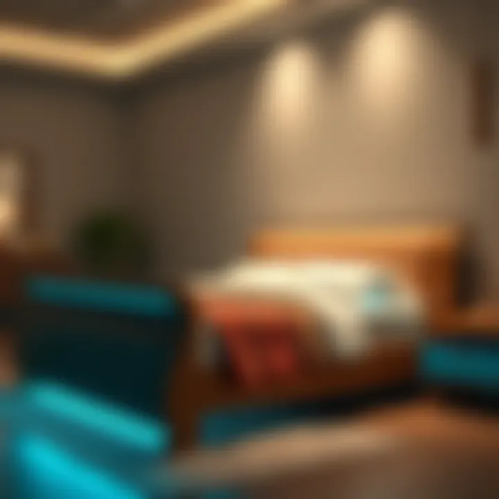 Innovative design elements of sleigh beds with LED technology