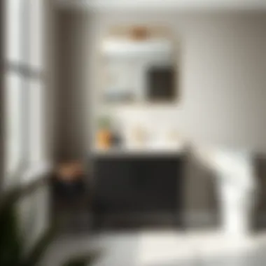 Elegant narrow bathroom vanity showcasing modern design