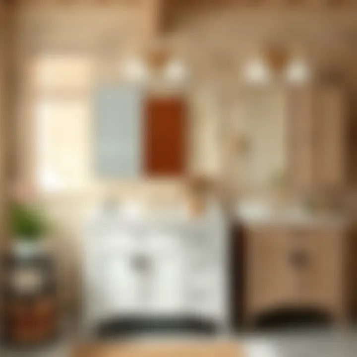 Various materials and finishes for narrow bathroom vanities