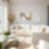 Elegant off white couch with decorative pillows