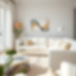 Elegant off white couch with decorative pillows