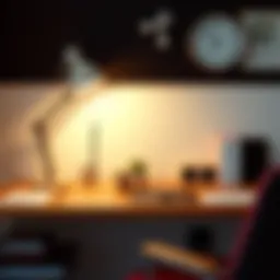 A stylish desk with unique office accessories showcasing personalization