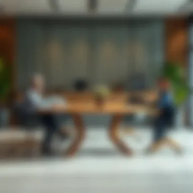 Collaboration at Corporate Round Table Open round table fostering collaboration in a corporate environment