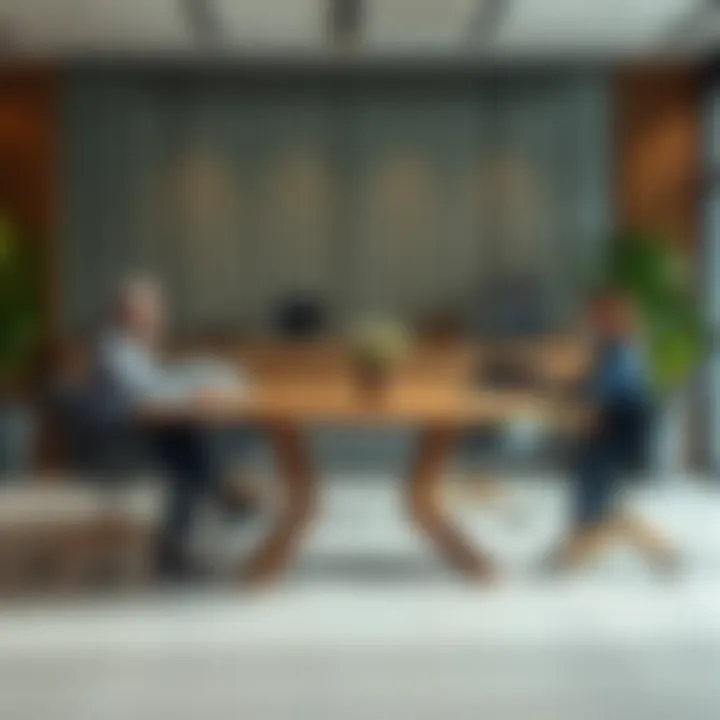 Collaboration at Corporate Round Table Open round table fostering collaboration in a corporate environment