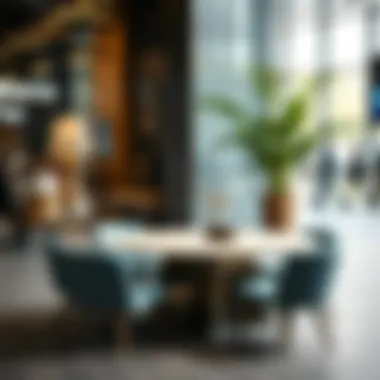 Artistic Round Table in Public Space Public space featuring an artistic open round table