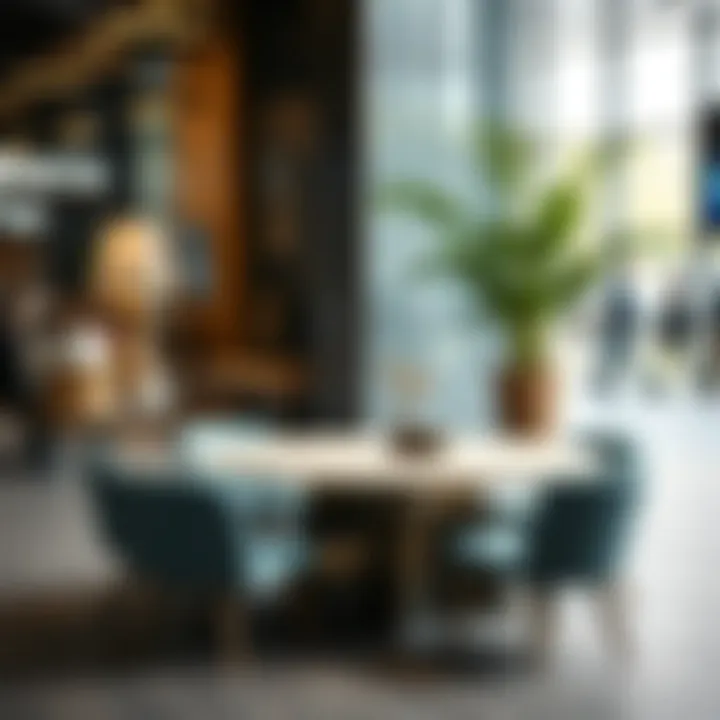 Artistic Round Table in Public Space Public space featuring an artistic open round table