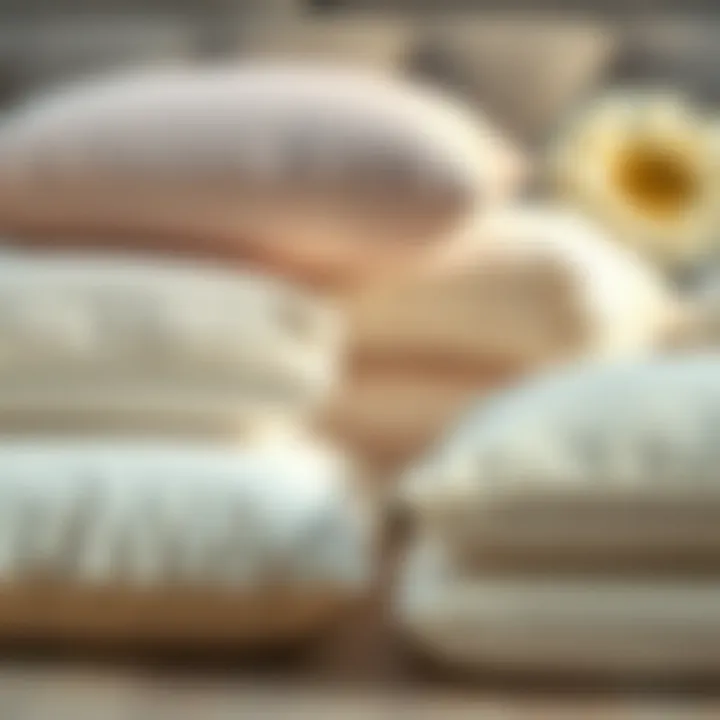 Variety of memory foam pillows highlighting different materials