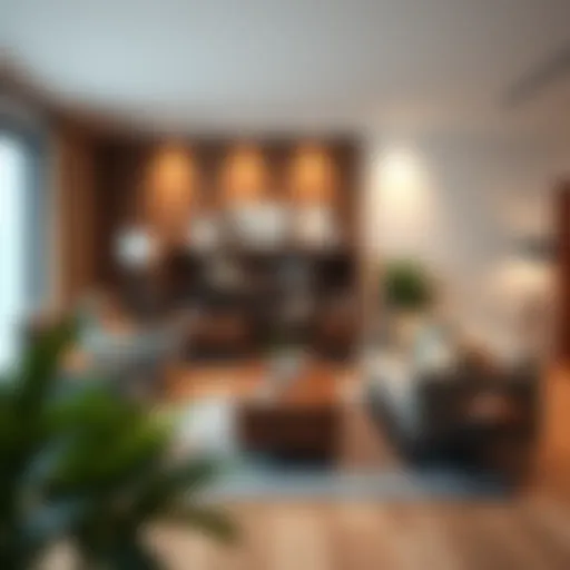 Stylish modern furniture arrangement in a cozy living room