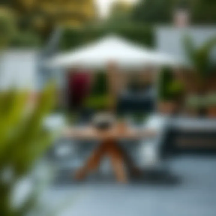 Functional Patio Table Arrangement Functional outdoor circle patio table arrangement