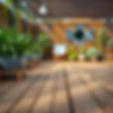 Natural wood planks enhancing a garden area