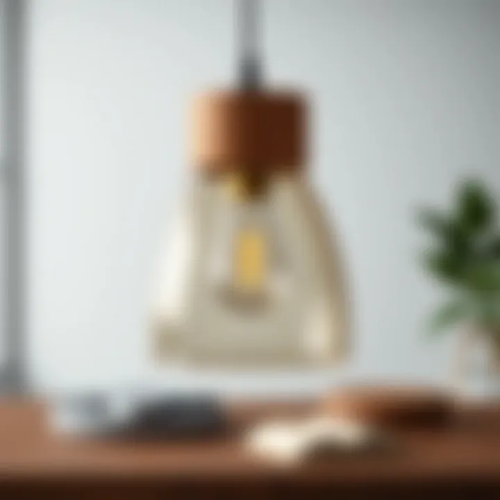 Illustration of various materials used in pendant light bases