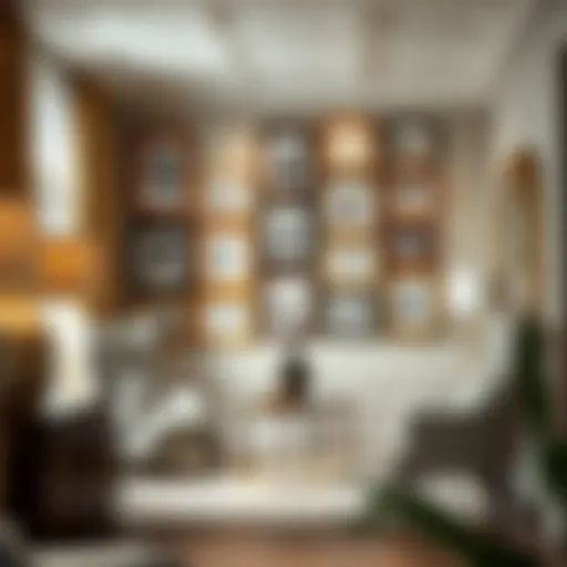 Sophisticated Picture Frame Display Elegant arrangement of picture frames in a modern entryway