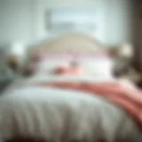 Elegant Pink and White Bedding Set Elegant pink and white bedding set on a queen bed