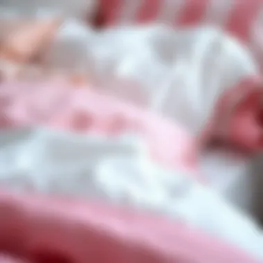 Close-up of pink and white fabric textures