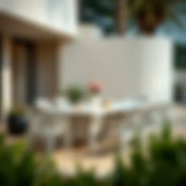 Elegant Plastic Outdoor Dining Set Elegant plastic outdoor dining set with sleek design