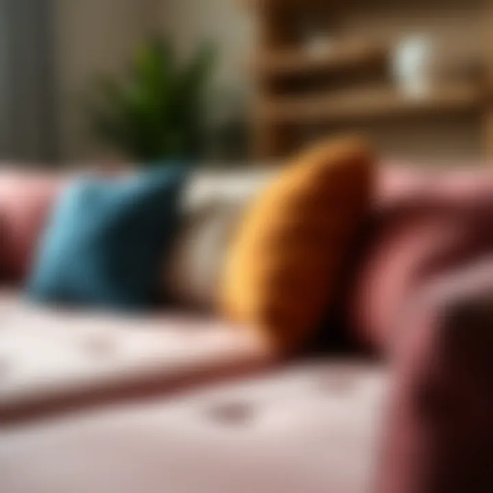 Plush Fabric and Color Variations of Playscape Couch Close-up of the plush fabric and color options of the sectional couch