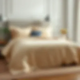 Elegant queen size comforter set displayed on a bed