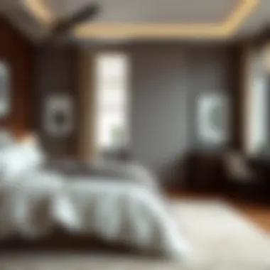 Stylish Modern Bedroom with Comforter Set Stylish bedroom featuring a modern design with comforter set