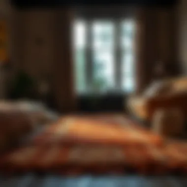 Mix of textures with a terracotta rug in a cozy setting