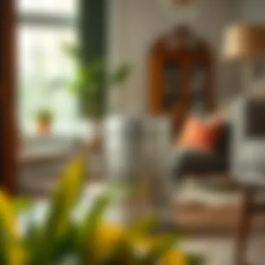 Chic Interior with Stylish Trash Can Stylish metal trash can complementing a chic interior design