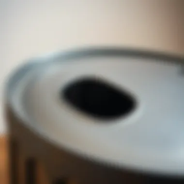 Durable Metal Material Detail Close-up of the durable material used in a metal trash can