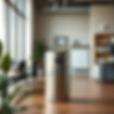 Metal Trash Can in Modern Office Metal trash can integrated into a modern office environment