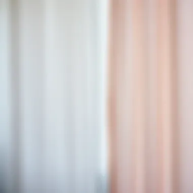 Close-up of fabric texture of sheer ombre curtains