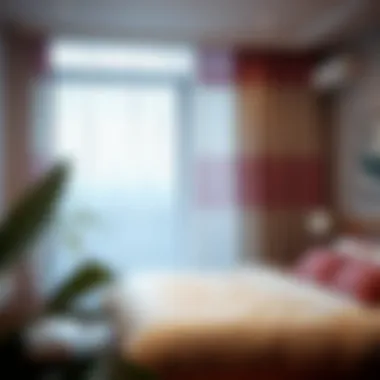 Stylishly designed sheer ombre curtains in a cozy bedroom