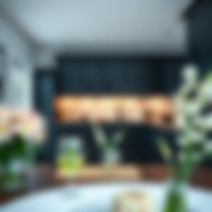 Chic Kitchen with Shiny Black Cabinets Interior design showcasing shiny black cabinets in a chic kitchen