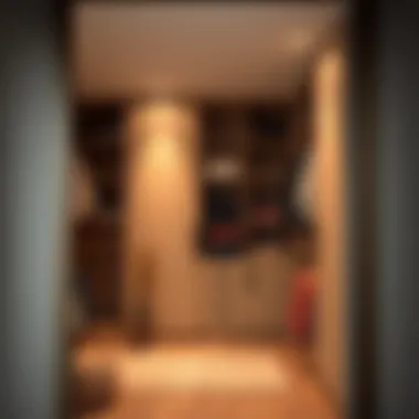 Interior view of a minimalist sliding closet system