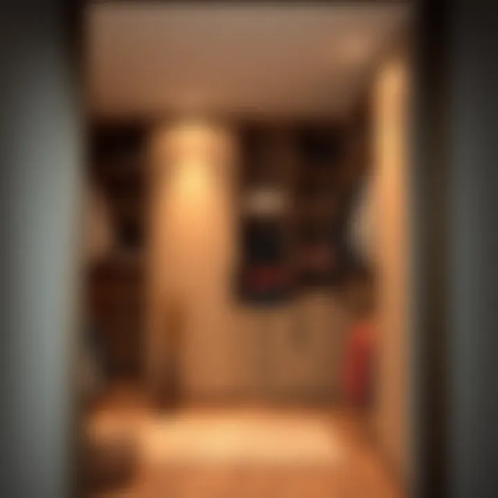 Interior view of a minimalist sliding closet system