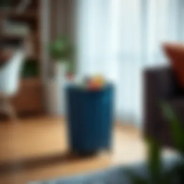 Colorful waste separation using the slim 8-gallon trash can