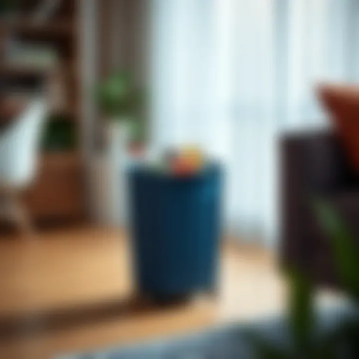 Colorful waste separation using the slim 8-gallon trash can