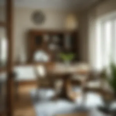 Elegant small bench style dining table in a cozy dining area