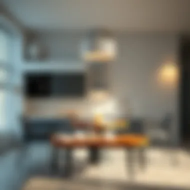 Versatile small bench style dining table in a modern kitchen