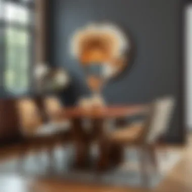 Stylishly designed small bench dining table showcasing unique materials