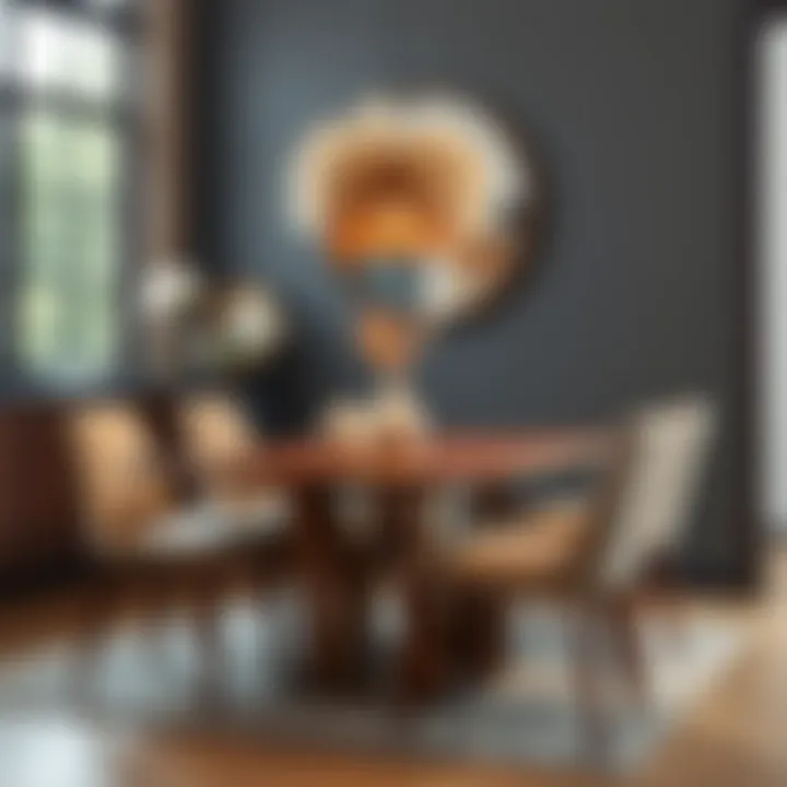 Stylishly designed small bench dining table showcasing unique materials