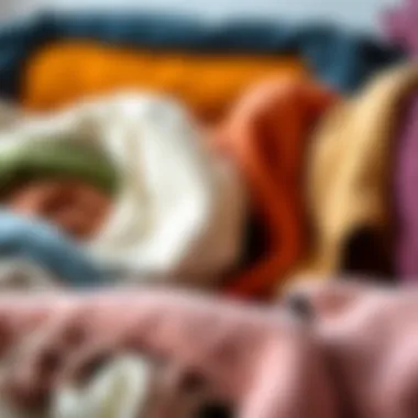 An aesthetic close-up of various throws displayed in a harmonious color palette, illustrating design versatility.