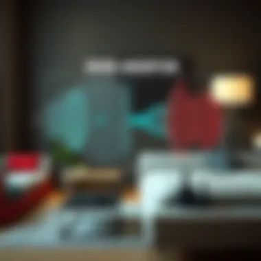 The Science Behind Sound Absorption Technologies Visualization of sound waves being absorbed by sound cancelling boards in a scientific diagram