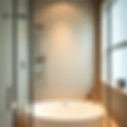 Suction towel bar elegantly installed in a modern shower setting