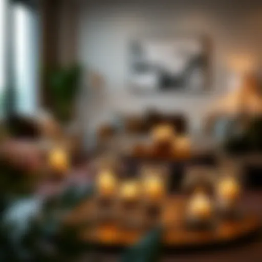 Elegant tealight candle jars displayed in a contemporary living room